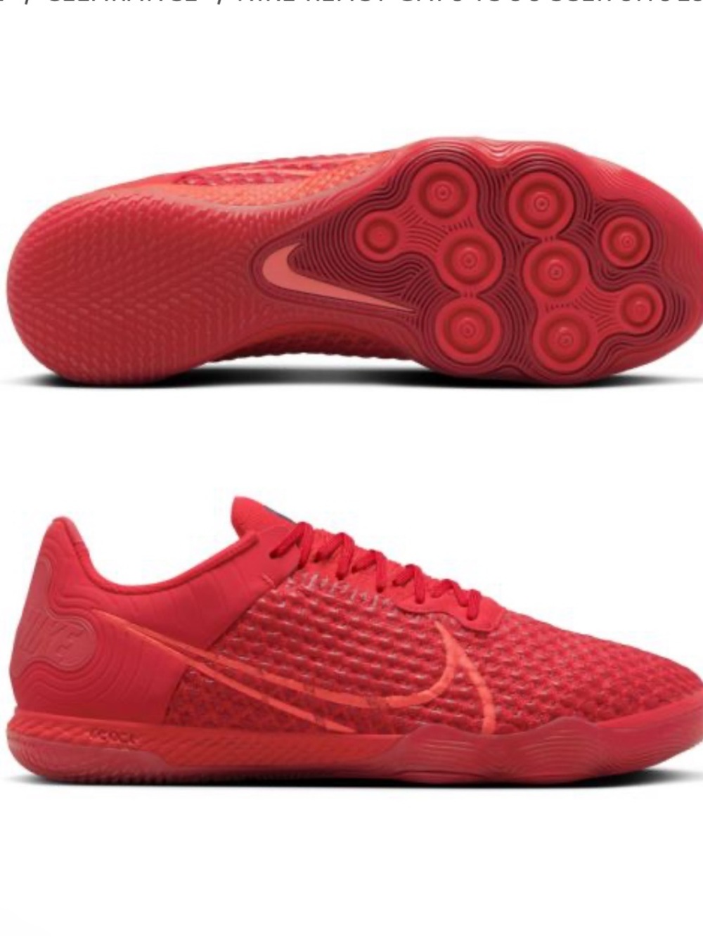 🔥 NWT Nike React Gato Soccer Indoor All-Red Low-Top Sneakers - boys size 5 Y